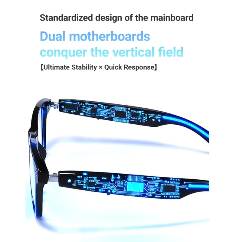 Smart Glasses with AI Translation – Supports 100+ Languages, Bluetooth TWS, Calls, Music, Noise Reduction & Light Control for Men & Women