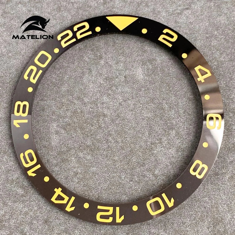 MATELION 38mm Ceramic Bezel Insert — Alloy Watch Ring for 40mm NH35/NH34 GMT Diving Watches