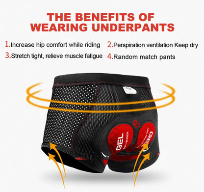 X-TIGER Men’s Cycling Underwear Shorts – 5D Gel Pad, Breathable Non-Slip Bike Shorts for MTB & Road Cycling