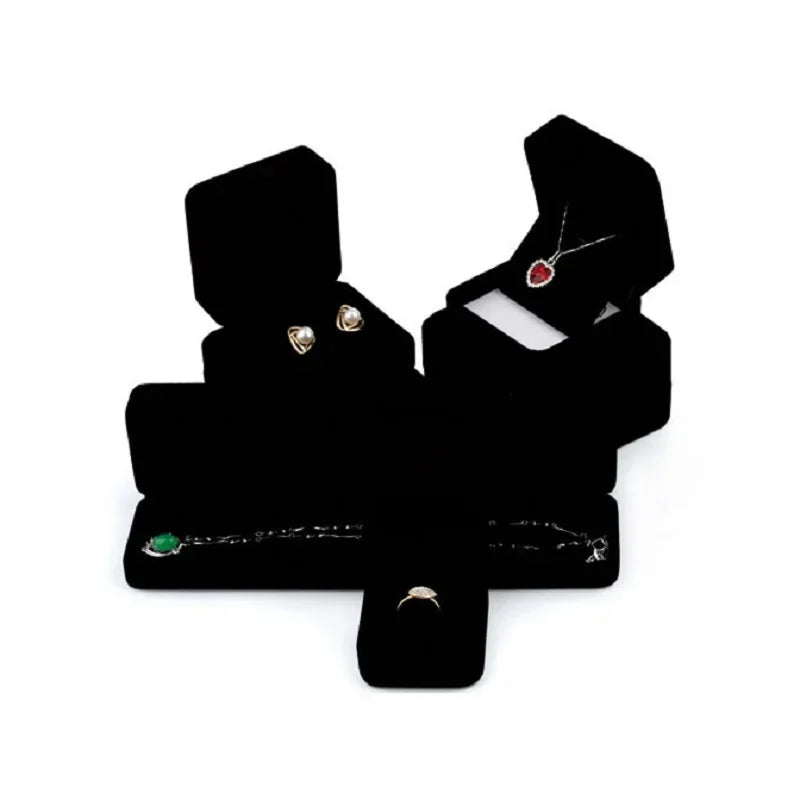 Black Velvet Jewelry Box - Full Range Storage for Rings, Earrings, Bracelets, Pendants, Necklaces, and Gifts