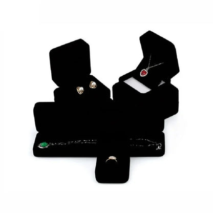 Black Velvet Jewelry Box - Full Range Storage for Rings, Earrings, Bracelets, Pendants, Necklaces, and Gifts