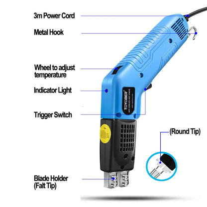 Air-Cooled Electric Heating Knife – Fabric, Webbing, Ribbon, and Nylon Rope Cutter Hot Knife Tool