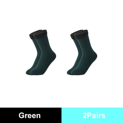 Winter Thermal Wool Socks for Women – Thick Cashmere Velvet Seamless Snow Socks, Black Unisex Warm Socks