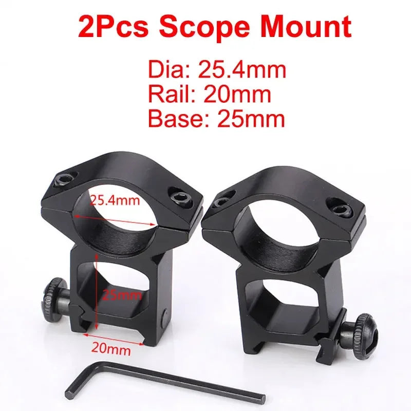 Hunting Rifle Scope Mount Ring – 25.4mm/30mm Tactical Scope & Flashlight Holder for 11mm/20mm Picatinny Rail