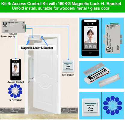 5-Inch Face Recognition Access Control System – Waterproof RFID & Password Attendance Reader for Door Entry