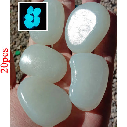20pcs Glow-in-the-Dark Garden Pebbles – Lawn, Aquarium & Outdoor Decorative Stones