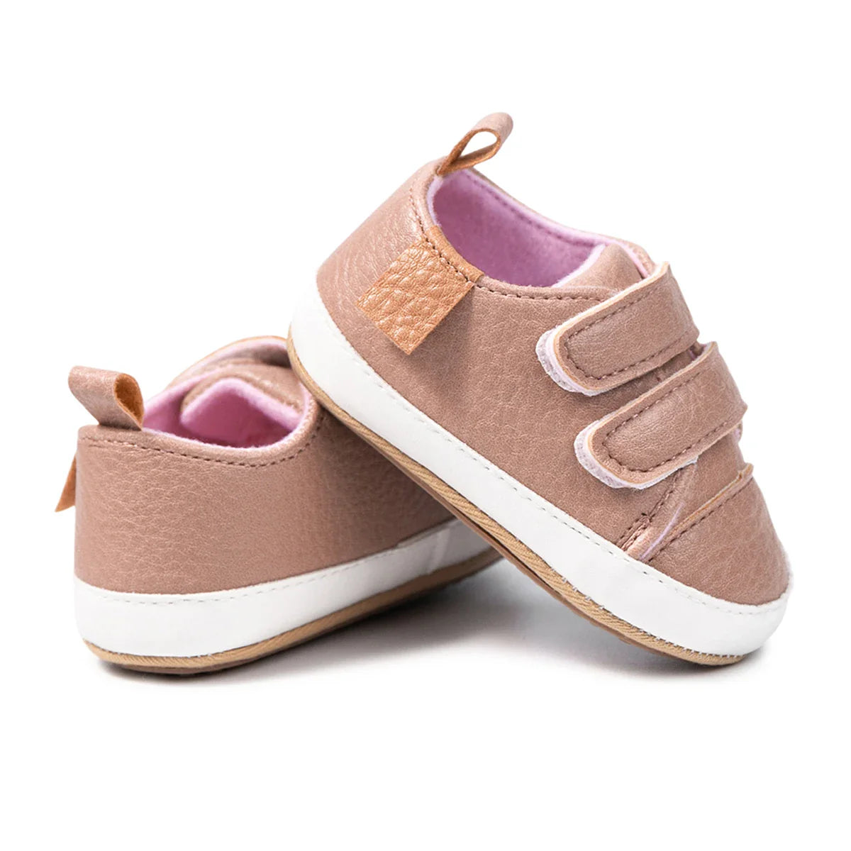 Classic Baby Casual Sneakers – Vintage PU Leather, Soft Rubber Sole, Slip-Resistant Infant Shoes in 4 Colors