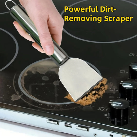 Versatile Stainless Steel Cleaning Scraper – Durable Metal Glue Remover & Snow Shovel for Kitchen, Bathroom, and Home Use