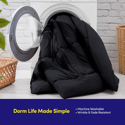 Reversible Queen/King Comforter Set – All-Season Bedding with Ultra-Soft Comforter & Pillow Shams, Red & Black