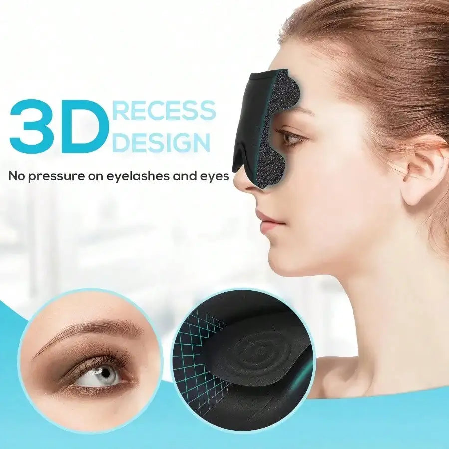 3D Contour Sleep Mask 100% Blackout – Adjustable Soft Breathable Eye Mask for Side Sleepers, Travel & Night Shift Deep Sleep