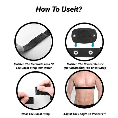 Heart Rate Monitor Replacement Strap – Compatible with Polar, Wahoo, Garmin & Coospo Chest Bands