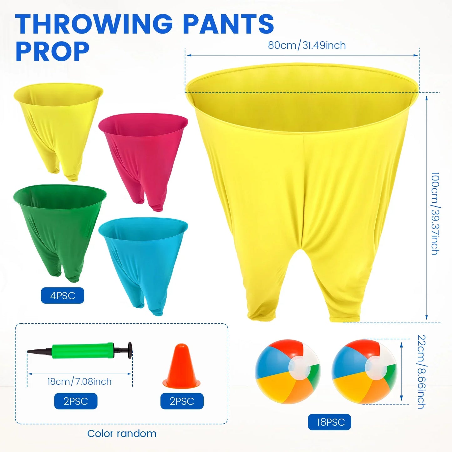 Adult Granny Pants Yard Game Set - Giant Outdoor Family Reunion Tossing Game with Marker Cones & Fun Activities