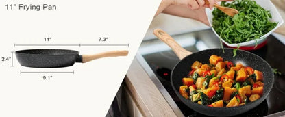 SODAY 12 Piece Granite Nonstick Cookware Set - Induction Compatible Kitchen Pots and Pans