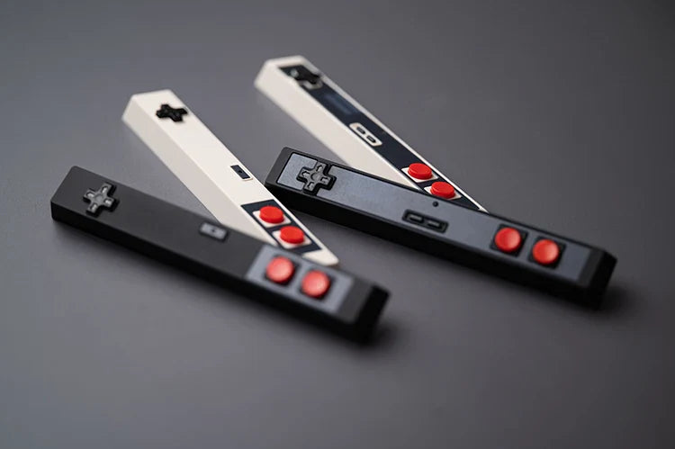 Retro Gamepad Keycap 6.25u Spacebar – Artisan ABS Keycap for MX Switches, Black & White for Mechanical Gaming Keyboards