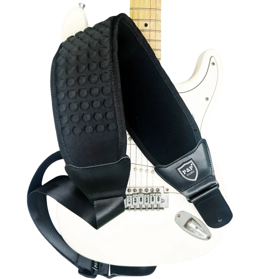 P&P 3D Sponge Guitar Strap – Breathable, Comfortable & Adjustable Padded Strap for Acoustic, Electric Guitars & Bass