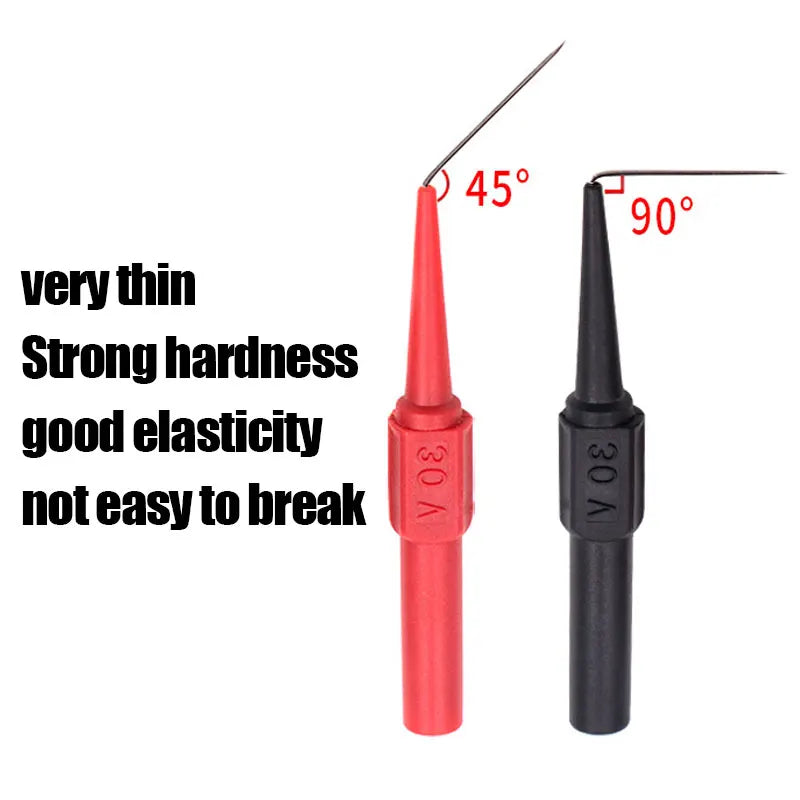 30V Car Diagnostic Tip Probes – Auto Multimeter Test Leads, Extension Back Piercing Needle Tips for Mechanical Tools