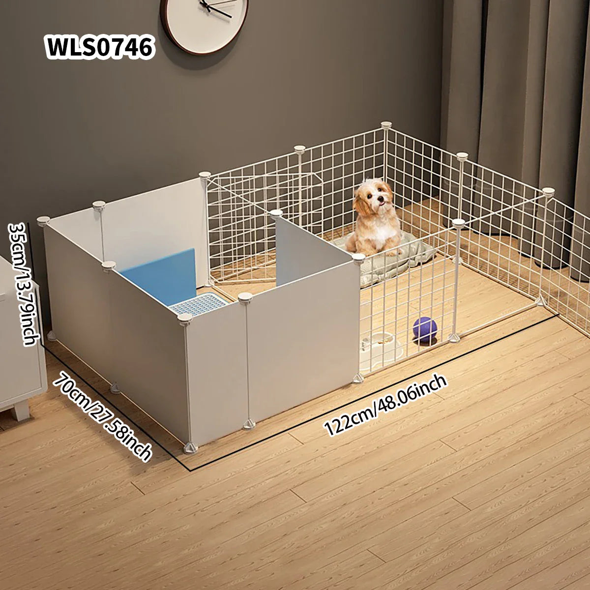 Pet Indoor Dog Fence – Small & Medium Dog House Kennel with Isolation Door