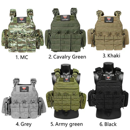 ARTEX Tactical Vest – 1000D Nylon, Quick Release, 6094K with Triple Magazine Pouch for Hunting & Airsoft Combat