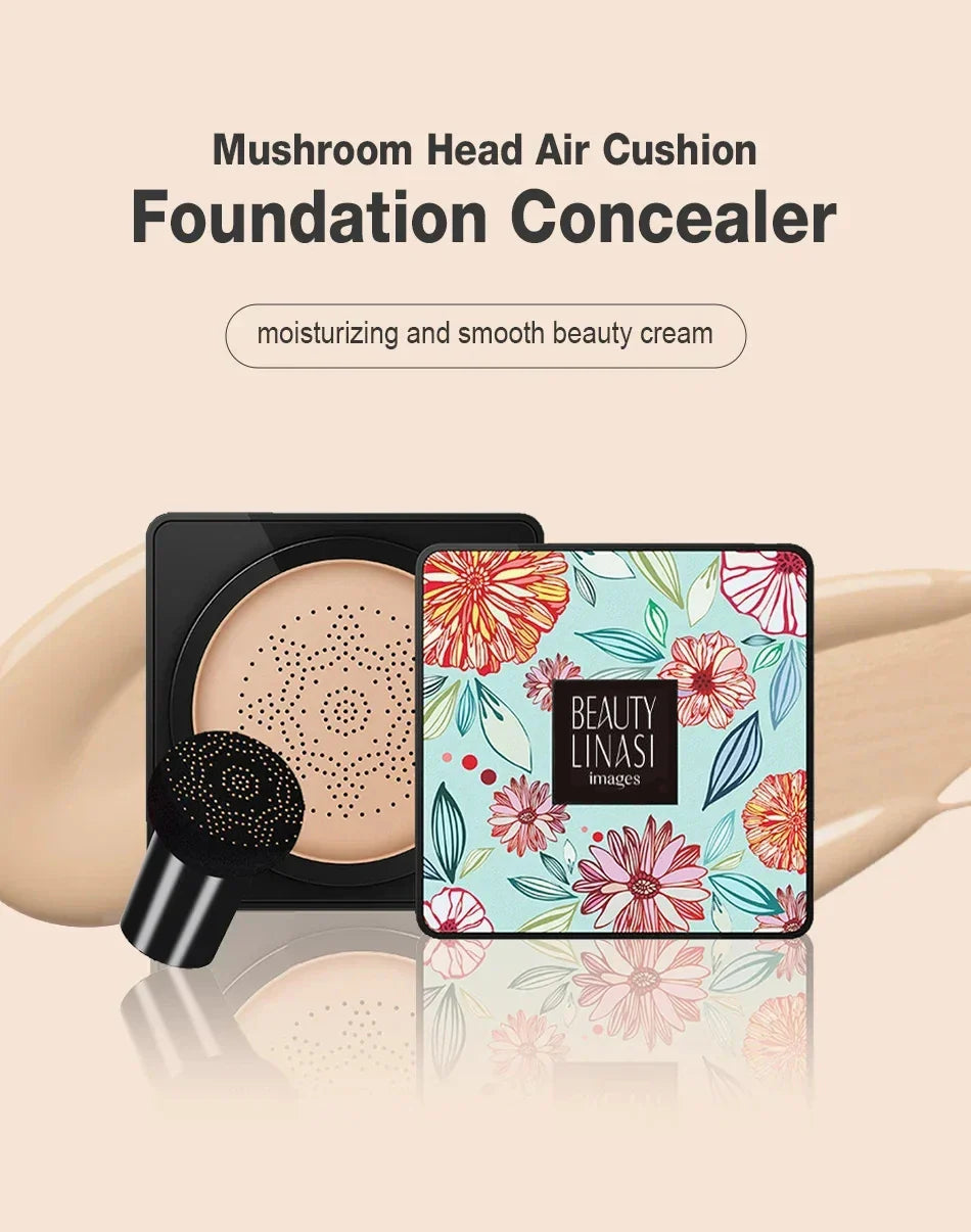 Mushroom Head Air Cushion CC Cream – Natural Moisturizing Foundation, Whitening Concealer & Oil-Control BB Makeup