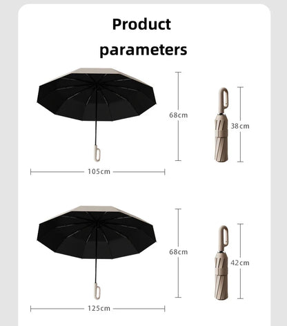 Extra Large Reinforced Wind & Rain Resistant Automatic Umbrella | UV Protection with Ring Buckle