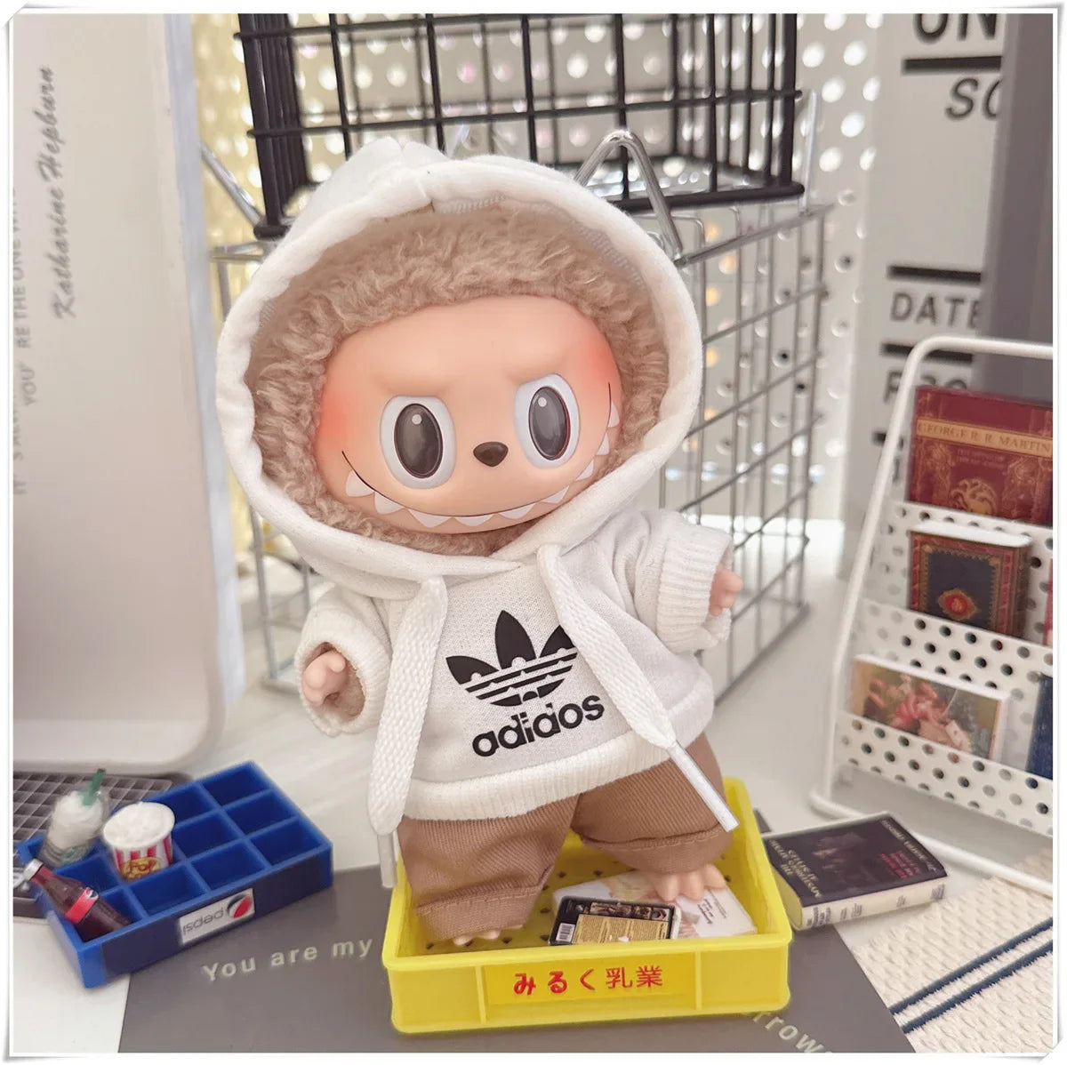 15/17cm Labubu V1 V2 Doll Clothing Set – Fashion Hoodie & Pants, Korean Idol Style DIY Accessories Toy Gift