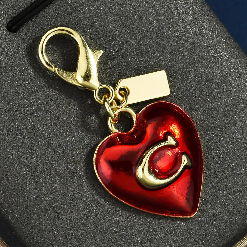 Fashion Bear Cherry Flower Keychain – Metal Y2K Letter C Bag Pendant & Car Key Ring Jewelry Gift for Women