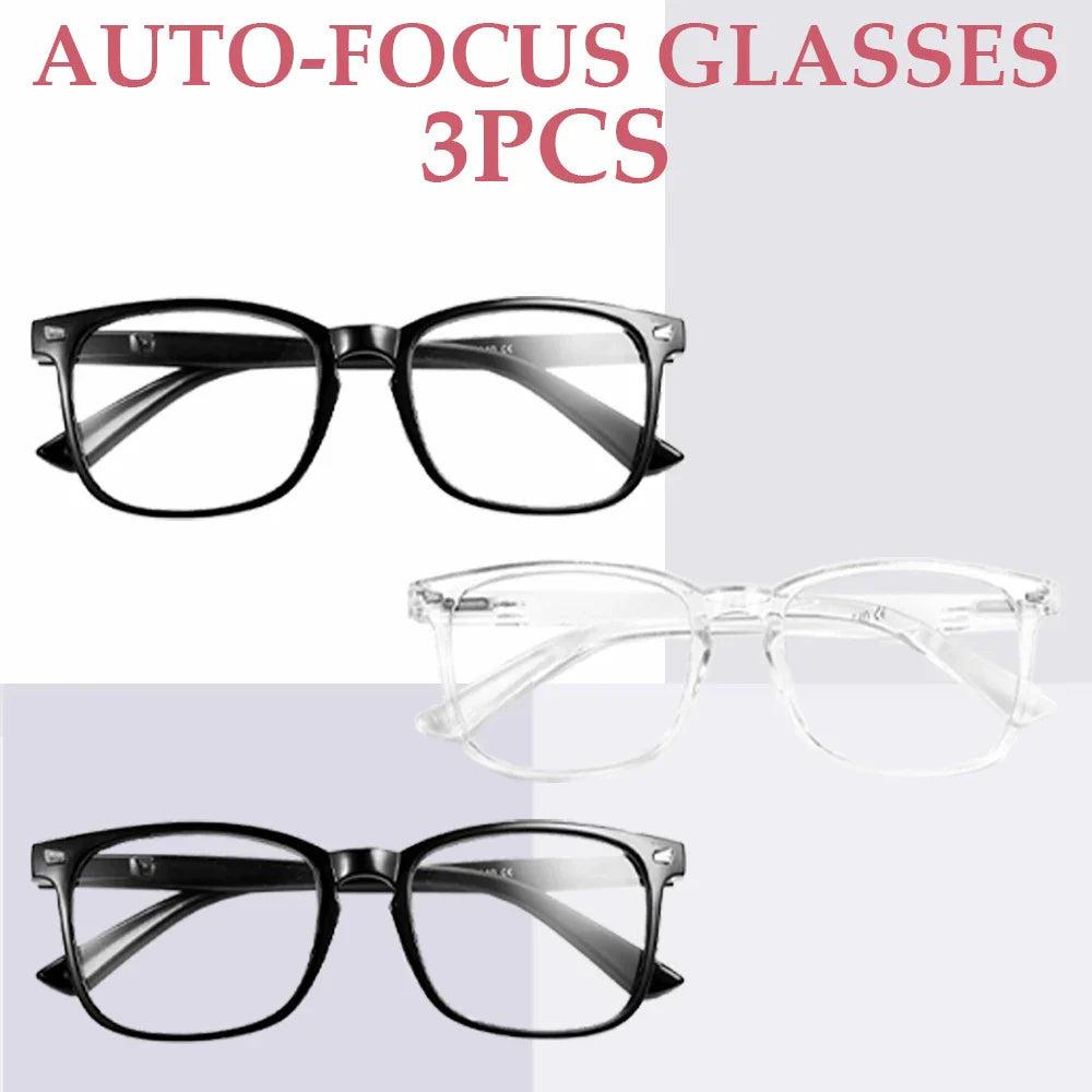 Auto-Focus Reading Glasses – Lightweight PC Frame Unisex Eyewear | Multi-Pack (1–5) Computer & Reading Vision Glasses, Ideal Gift Choice