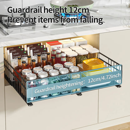 Retractable Kitchen Cabinet Organizer - Pull-Out Storage Rack for Pots, Dishes & Seasonings
