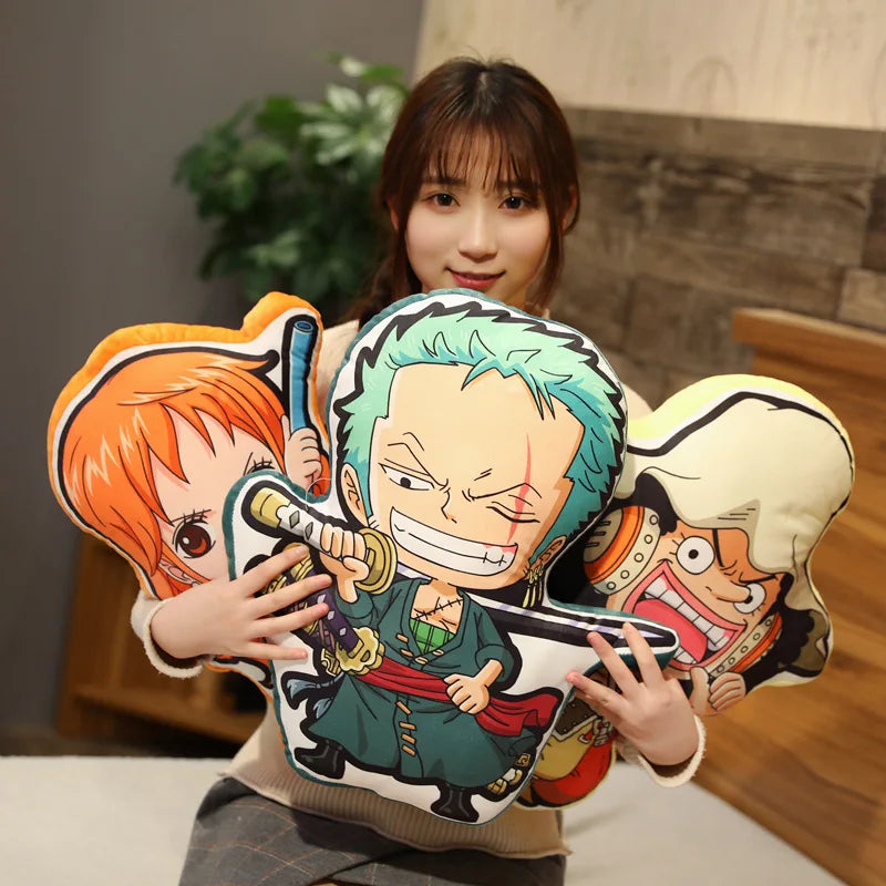 One Piece Anime Pillow – Luffy, Zoro, Sanji, Chopper & Usopp Stuffed Cartoon Cushion Toy, Perfect Birthday Gift