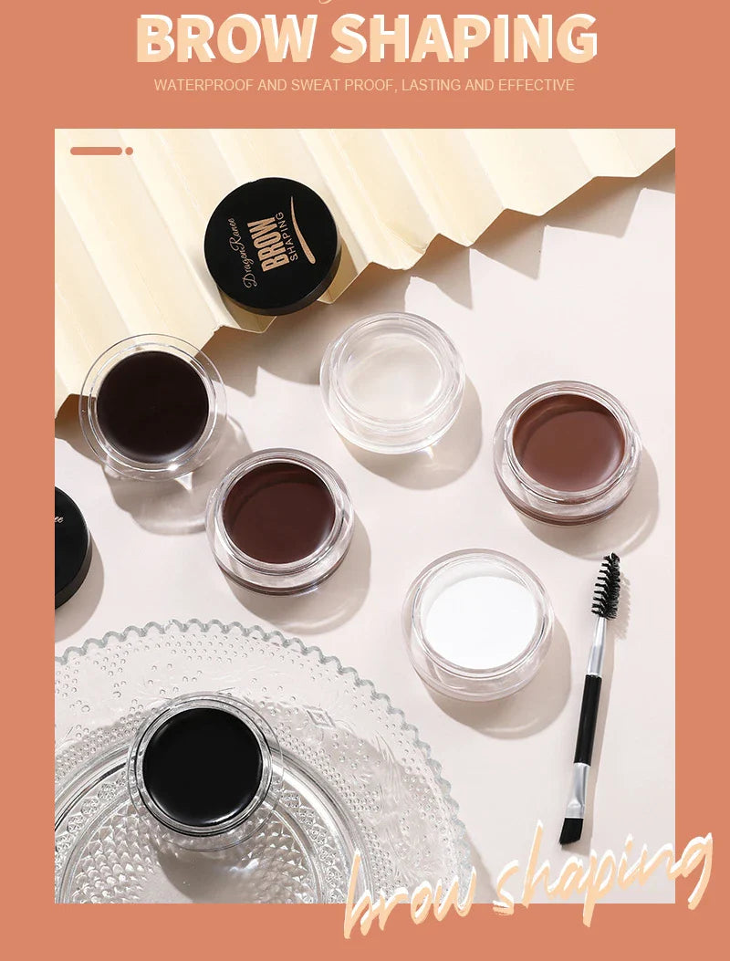 Matte Eyeliner & Eyebrow Cream Gel – Waterproof, Long-Lasting Brow Contouring Cream in Brown & Black for Wild Brows & Concealer