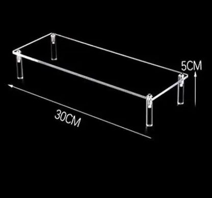 Acrylic Display Stand Rack - 1-4 Tier Transparent Trapezoid Organizer Shelf For Cupcakes, Perfume, Dolls & Collectibles
