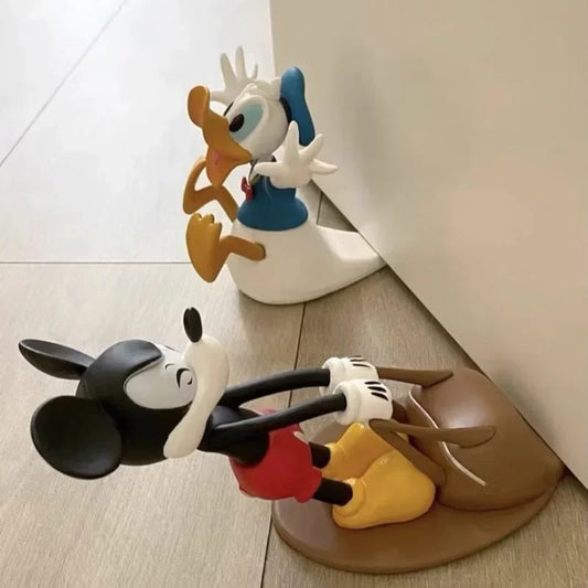 Disney Mickey Mouse & Donald Duck Door Stoppers – Creative Cartoon Windproof Anti-Collision Reusable Door Blockers for Home & Office