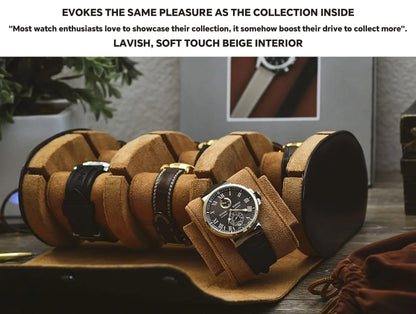 6-Slot Watch Travel Case – PU Leather Organizer Roll for Men & Women, Watch Display Storage Case