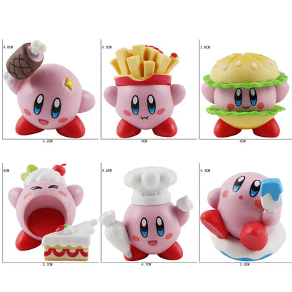 Star Kirby Action Figures — Cute PVC Toys with Cartoon Drawstring Storage Bag, Pocket-Sized Action Figures