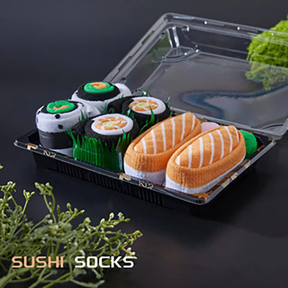 Three Pairs Sushi Pattern Socks - Unique Gift for Men & Women, All-Season Collection for Halloween