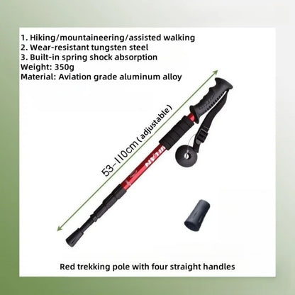 Collapsible Lightweight Hiking Trekking Poles — Adjustable Anti-Shock Walking Sticks for Men and Women