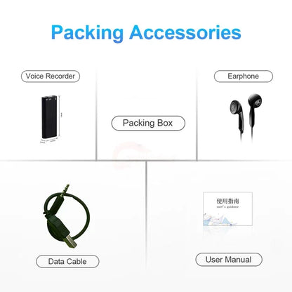 Mini Portable Voice Recorder – Intelligent Voice-Activated HD Audio Recorder with Noise Reduction, MP3 Player, Magnet & OTG