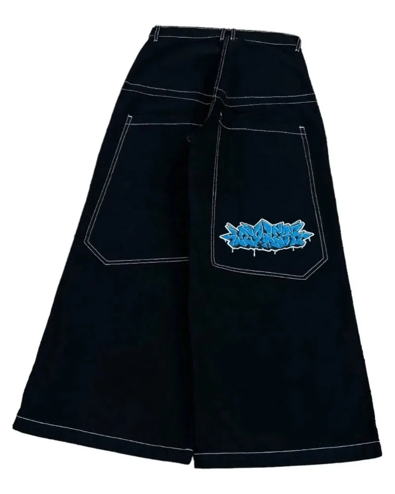Y2K Baggy Jeans for Men & Women – 2000s Vintage Embroidered High-Quality Hip Hop Wide Leg Streetwear