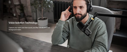 FDUCE SL40X/SL40 USB & XLR Dynamic Microphone – Built-in Headset Output & Sound Insulation for Podcasts, Gaming & Live Broadcast