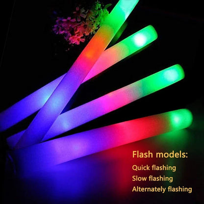 30 Pcs LED Foam Glow Sticks – White Light Flashing Cheer Batons for Wedding & Party Supplies, Glow in the Dark