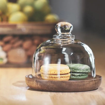 Creative Glass Food Storage Containers with Wooden Lids - Kitchen Organizer for Snacks, Fruits, Nuts, and Sundries