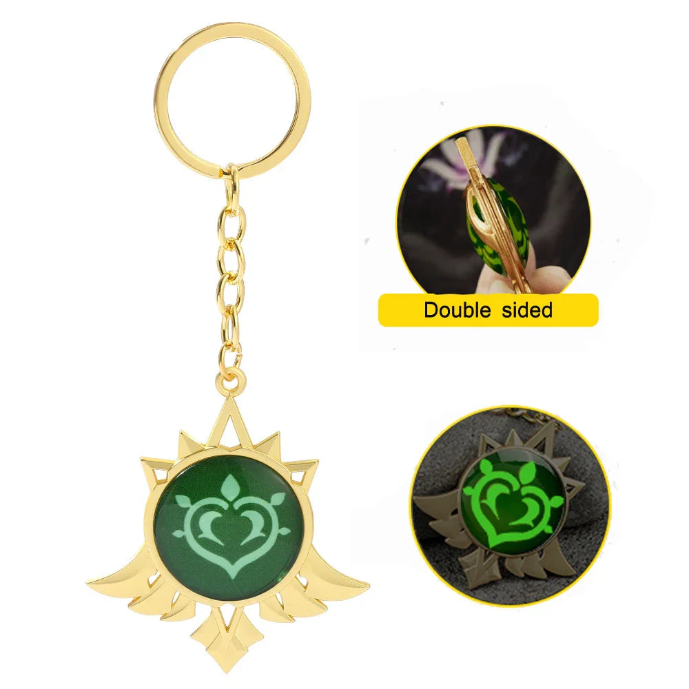 Genshin Impact Venti Eye Keychain 1:1 – Luminous Anime Cosplay Key Ring Backpack Pendant Gaming Accessories Gift