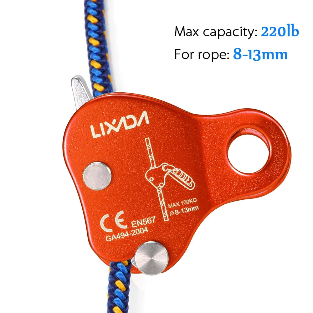 Climbing Ascender Belay Device – Arborist Rope Protection Grip for 8-13MM Outdoor Mountain Climbing Rigging