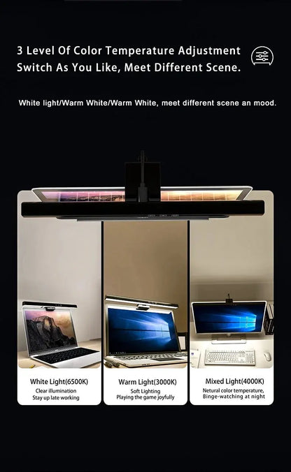 LED Monitor Light Bar Desk Lamp – 33cm & 50cm USB-Powered Dimmable Screen Light for Office & Reading