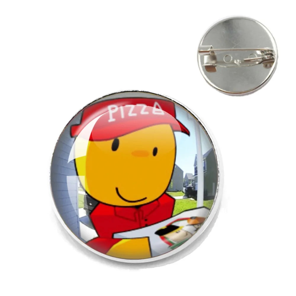 Pizza Character Elliot Game Forsaken Pin Brooch – Funny Meme Backpack Accessory for Friends & Fans Gifts