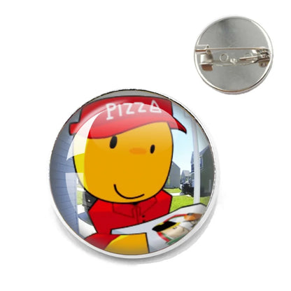 Pizza Character Elliot Game Forsaken Pin Brooch – Funny Meme Backpack Accessory for Friends & Fans Gifts