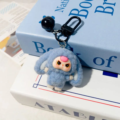 Plush Baby Keychain Bowknot Bag Pendant Hanging Charm for Phone Car Backpack Labobu Gift