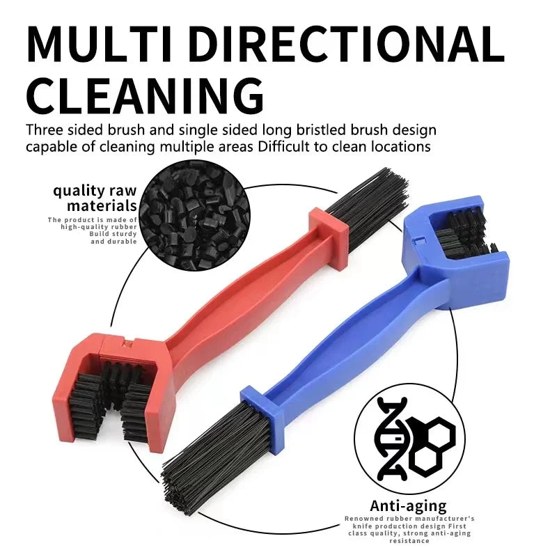 Motorcycle Chain Brush Cleaner — Plastic Bike & Moto Scrubber, Outdoor Chain Cleaning Tool for Road & Maintenance