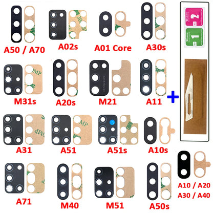 Rear Camera Glass Lens Replacement with Adhesive for Samsung M Series & A Series (M51, A10s, A20s, A12, A50s, A51, A71, M21, M31s)