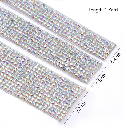 1 Yard Self-Adhesive Crystal Rhinestone Sticker Diamond Ribbon - DIY Rhinestone Arts Crafts for Car, Phone Decoration